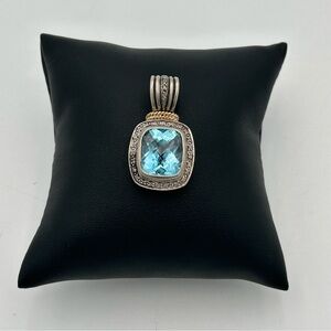Sterling Silver Blue and Silver Pendant